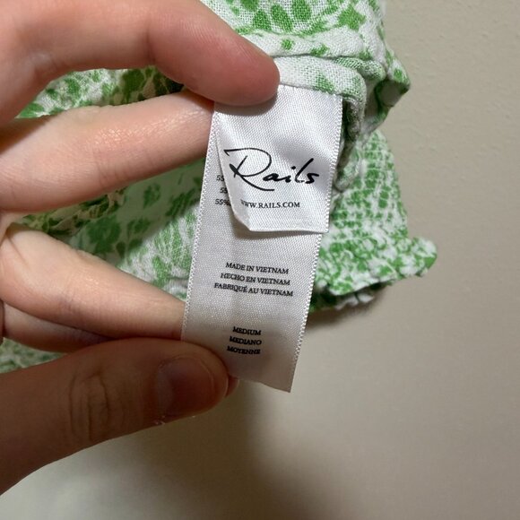 Rails Mariah Blouse Top Green Texture Floral - Picture 10 of 11